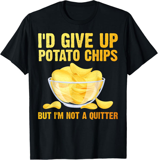 Funny Potato Chips Art Women Kids Bag of Chips Lover T-Shirt - T-Shirt | Black