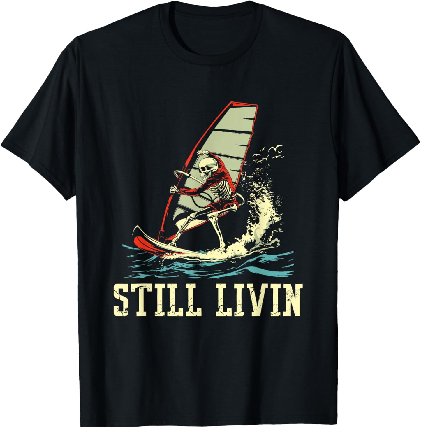 Windsurfer Windsurfing Surfboard T-Shirt - T-Shirt | Black