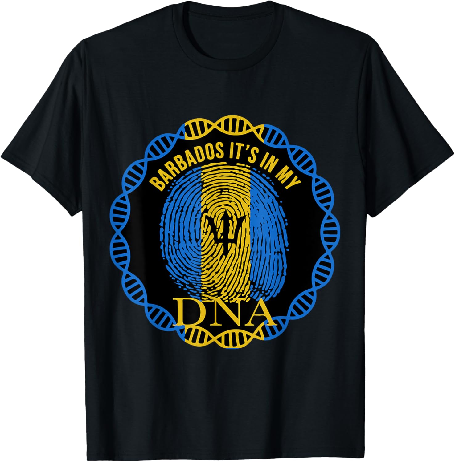 IT'S IN MY DNA Barbados Flag Men Women Pride Roots Gift T-Shirt - T-Shirt | Black