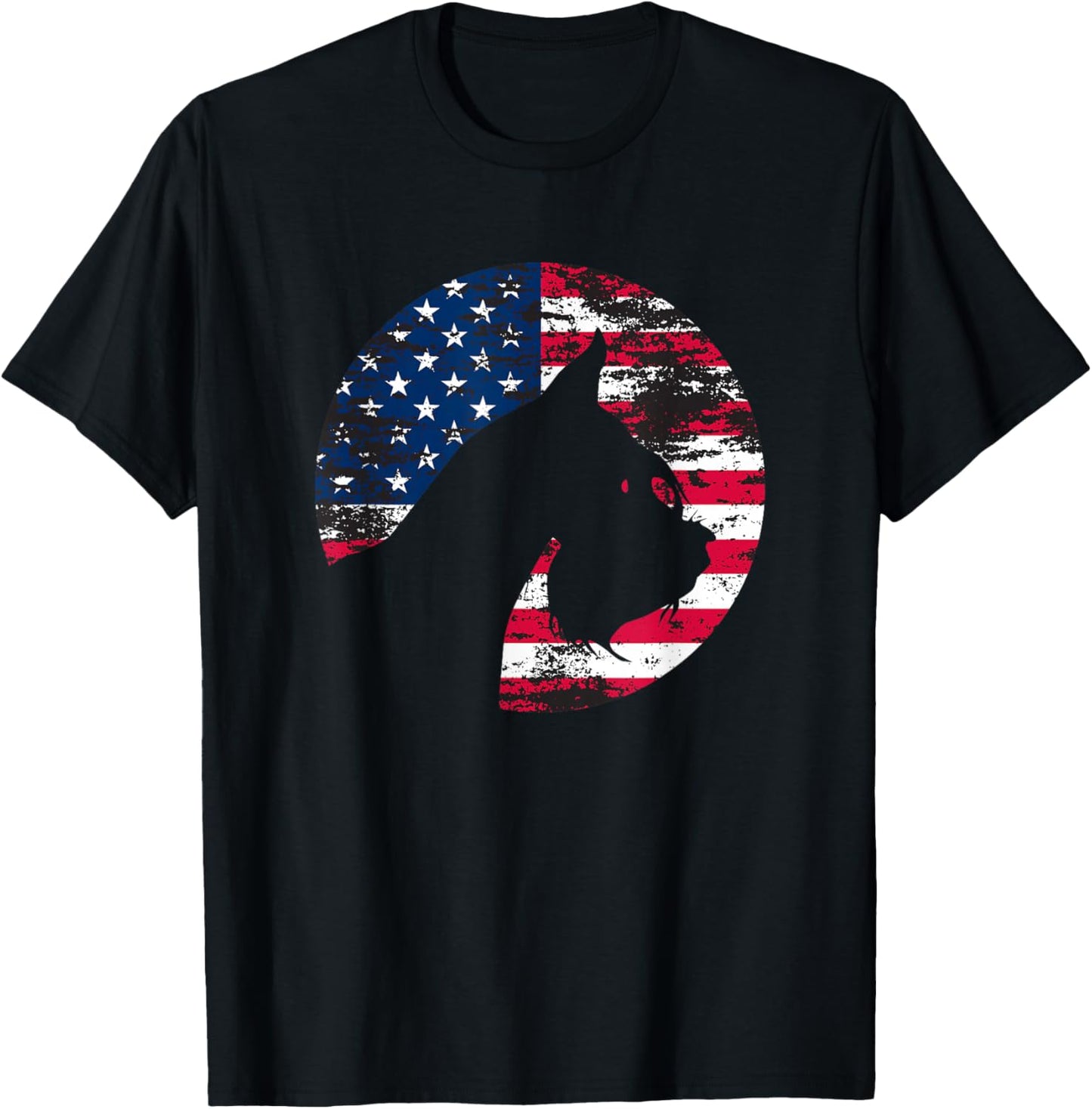 Vintage Schnauzer American Flag T-Shirt - T-Shirt | Black
