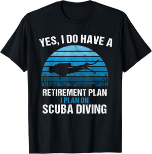Retirement Plan Scuba Diving Diver Gift Dive Vintage Retro T-Shirt - T-Shirt | Black