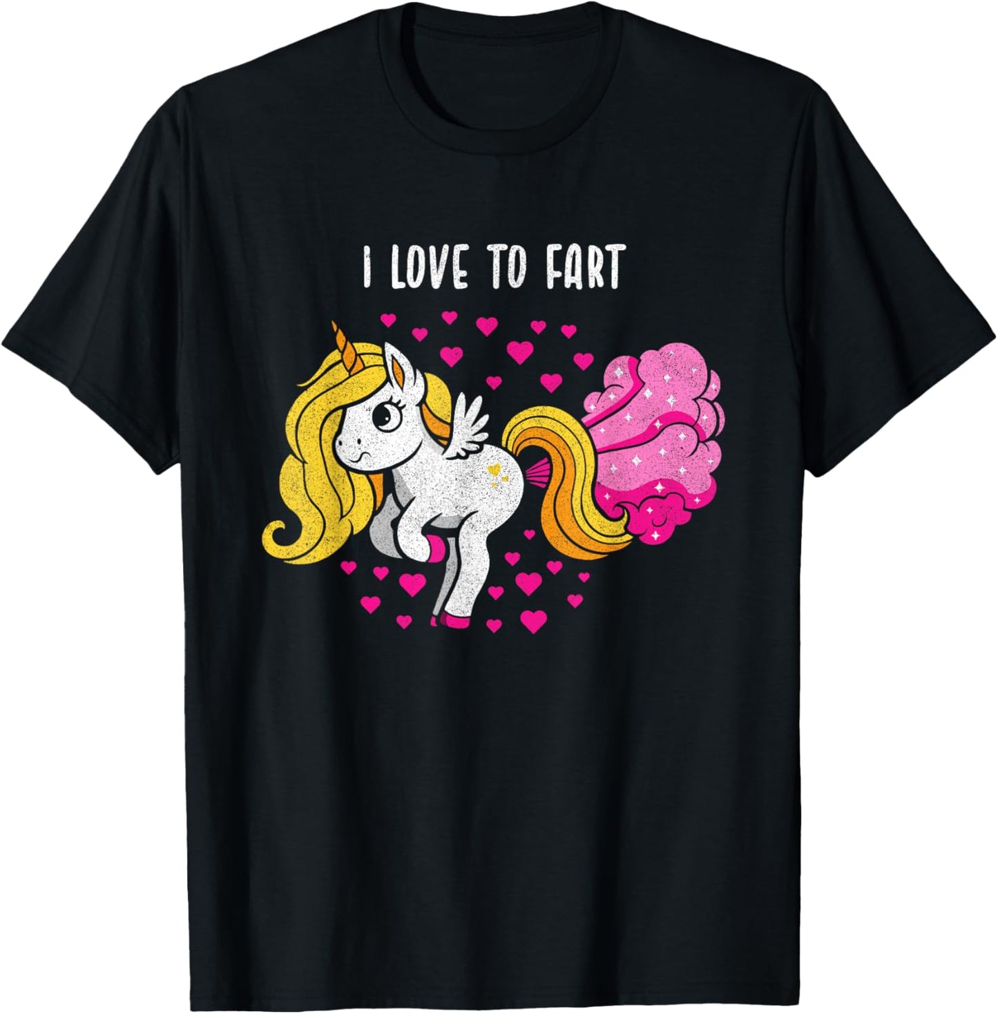 I Love to Fart a Unicorn Love Fart T-Shirt - T-Shirt | Black