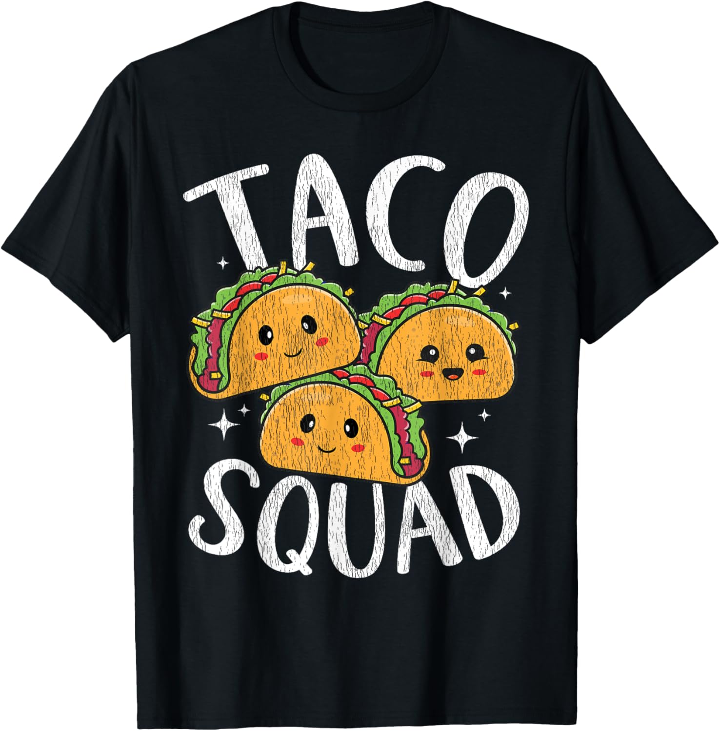 Kawaii Taco Squad For Tacos Lover Men Women Kids Vintage T-Shirt - T-Shirt | Black