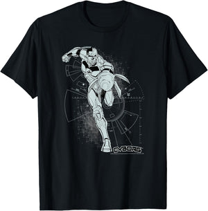 DC Comics Justice League Cyborg Comic Battle Plans T-Shirt - T-Shirt | Black