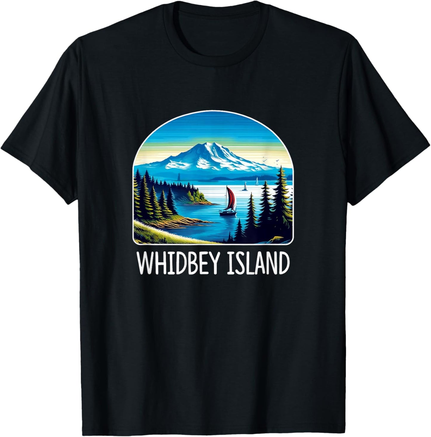 Whidbey Island - Washington T-Shirt - T-Shirt | Black