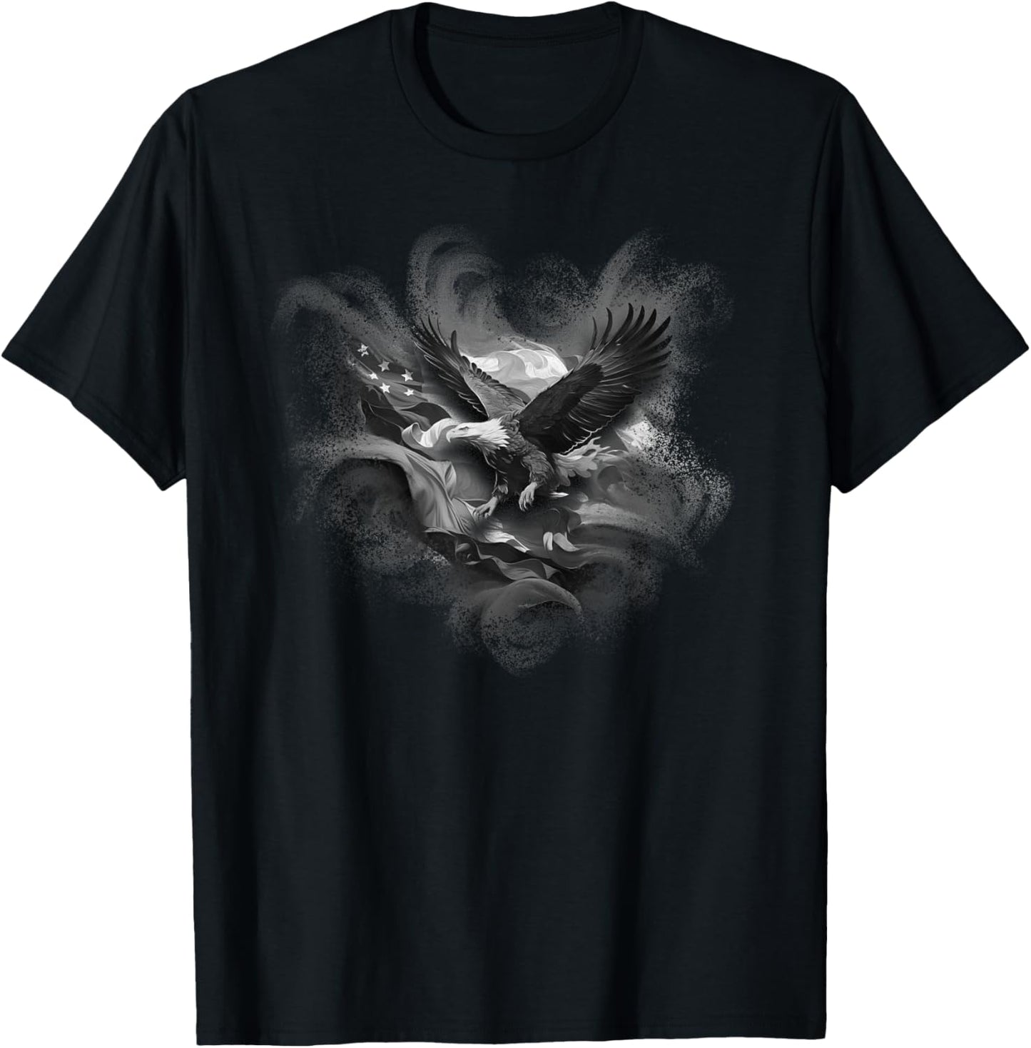 American Flag Proud Eagle For Independence Day Outfit T-Shirt - T-Shirt | Black