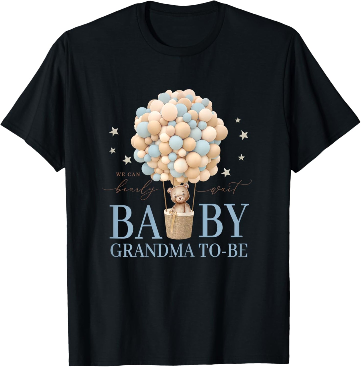 Grandma We Can Bearly Wait Baby Shower Bear Family Matching T-Shirt - T-Shirt | Black