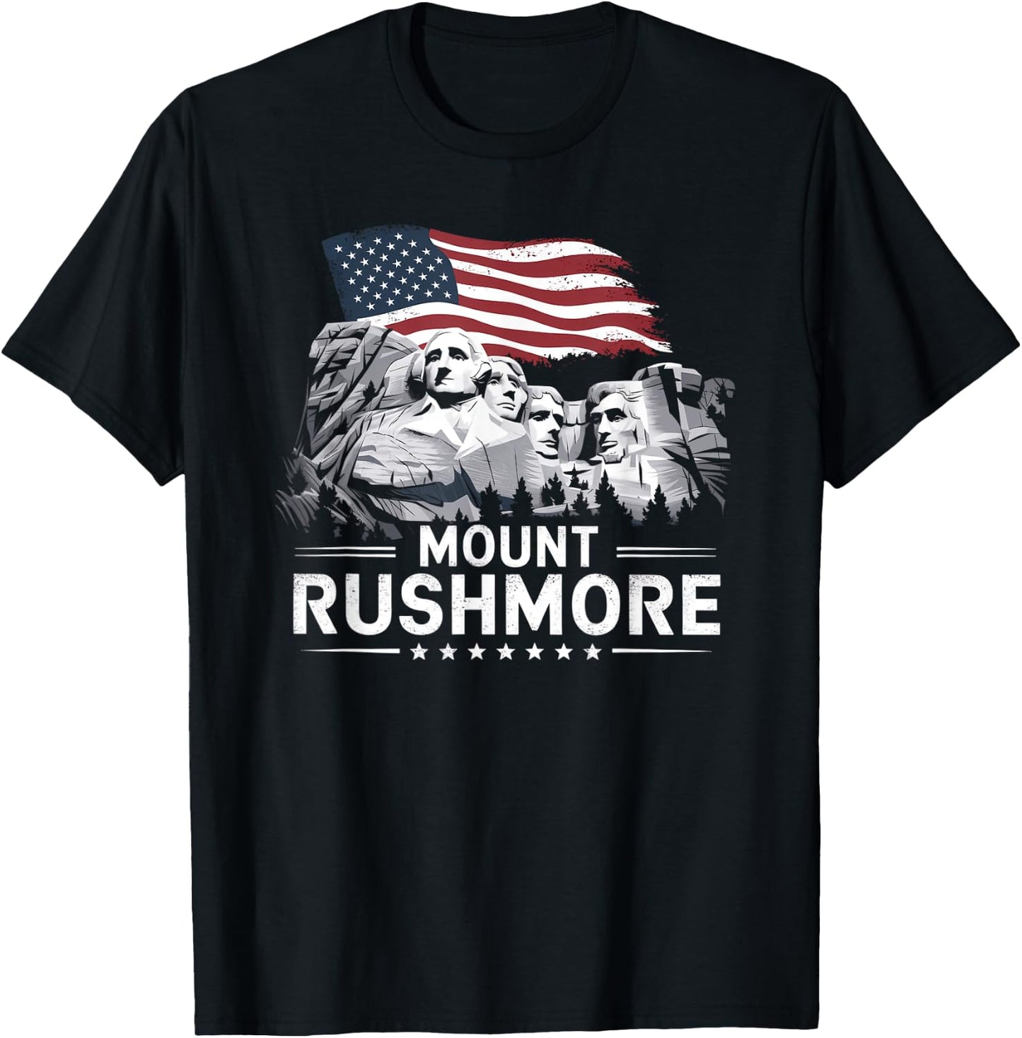Mount Rushmore South Dakota Vintage President Monuments T-Shirt - T-Shirt | Black