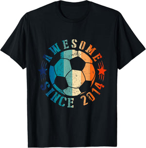 Awesome Since 2014 9th Birthday 9 Year Old Soccer Player T-Shirt - T-Shirt | Black