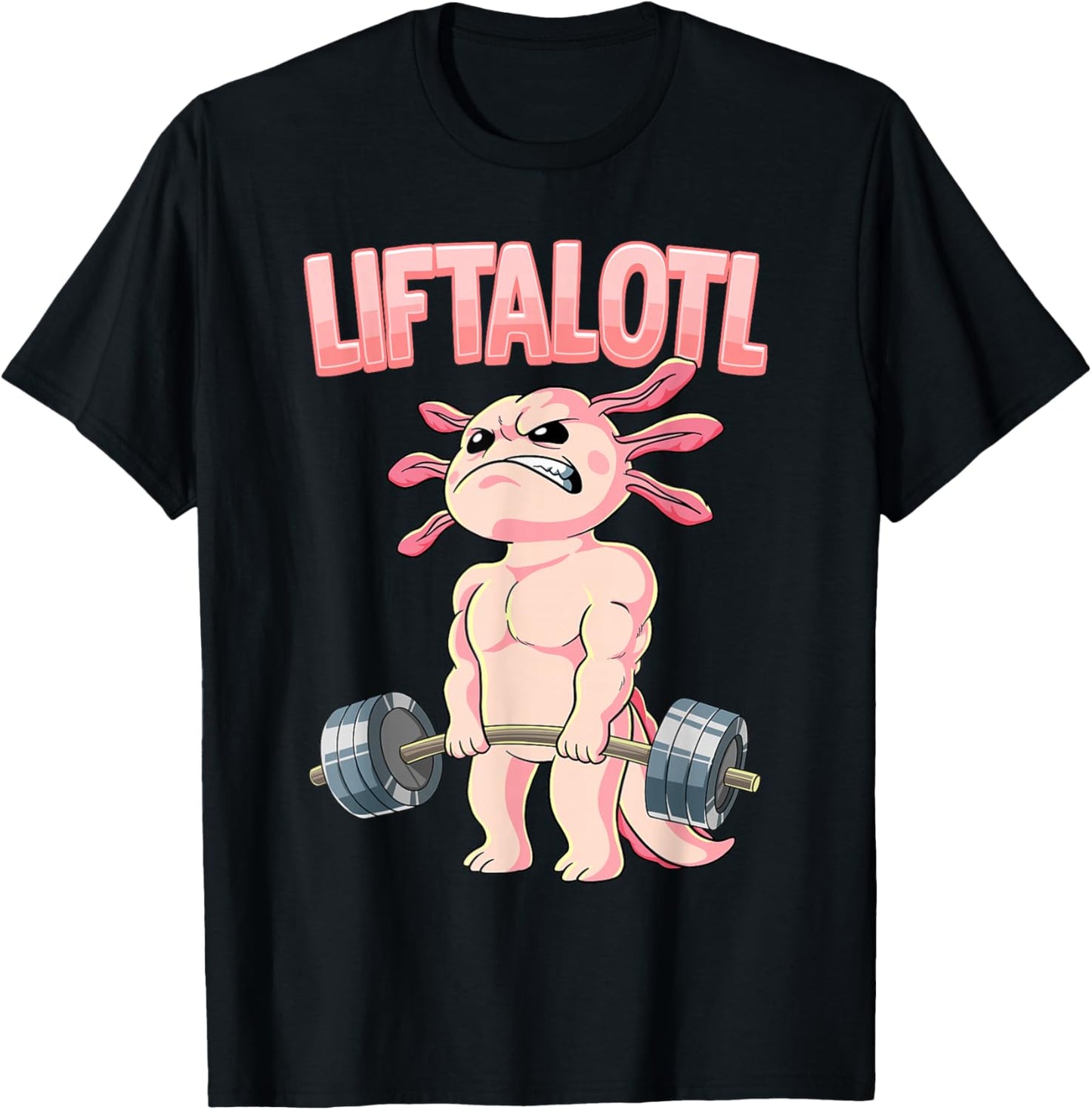 Kraftsport Geschenk Liftalotl Bodybuilding Fitness Gym Schwarz Klein U-Ausschnitt Kurzarm Männer Fitnessbegeisterte Bodybuilder T-Shirt - T-Shirt | Black