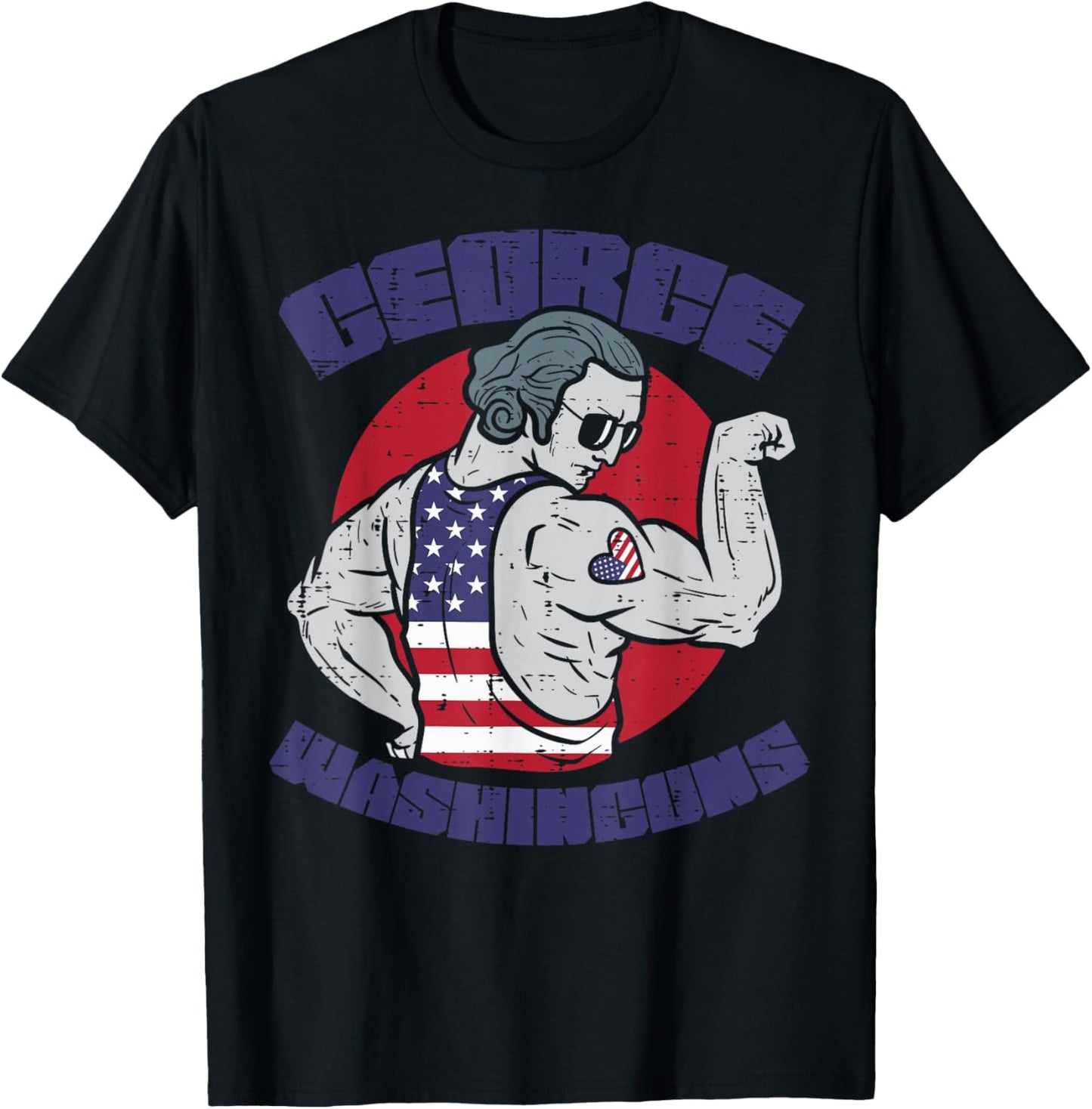 4th July George Washinguns Washington Workout Patriot Men T-Shirt - T-Shirt | Black