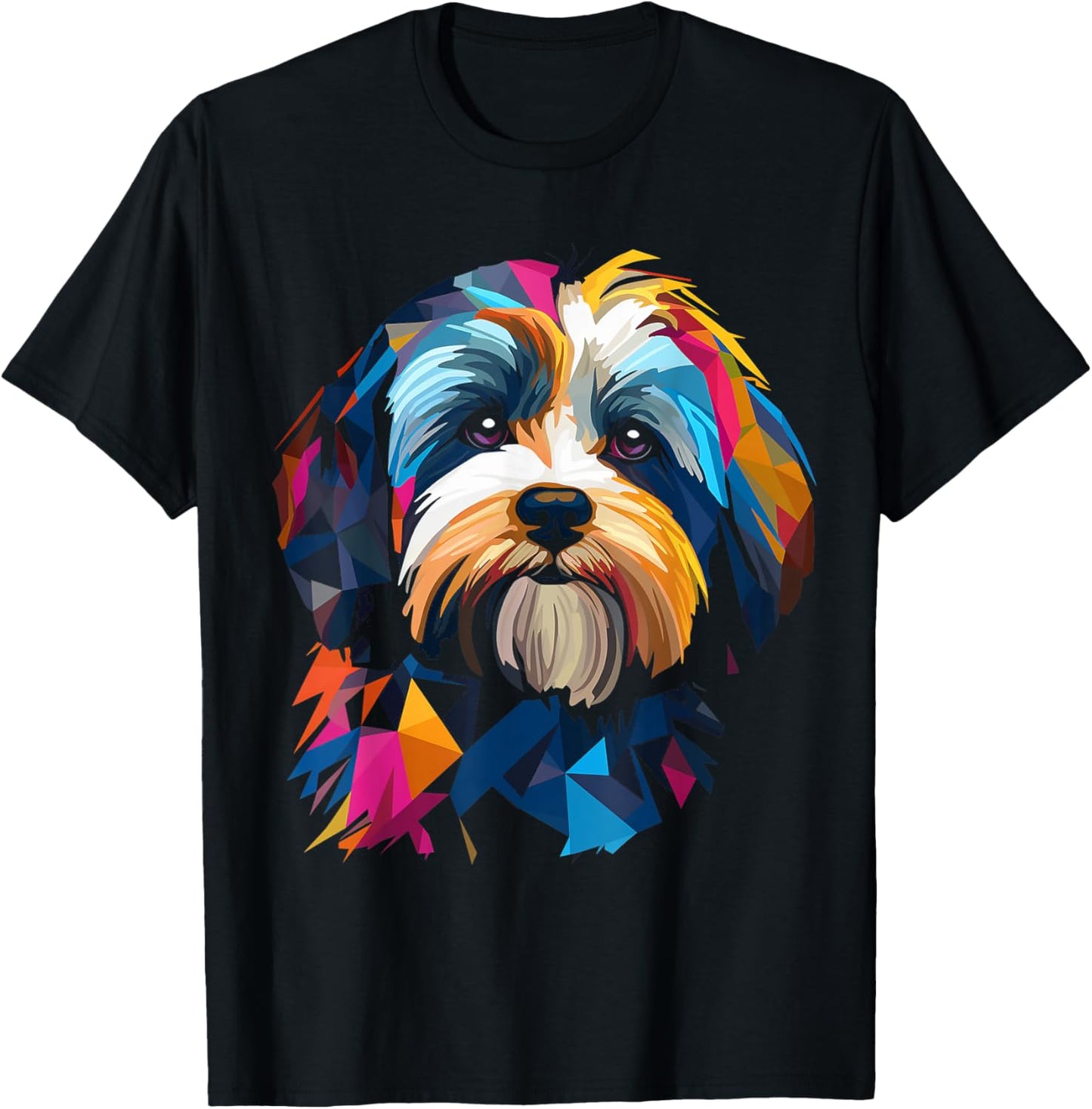 Havaneser Geometrisches Geschenk T-Shirt - T-Shirt | Black