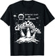 Space Cat on Mushrooms T-Shirt - T-Shirt | Black