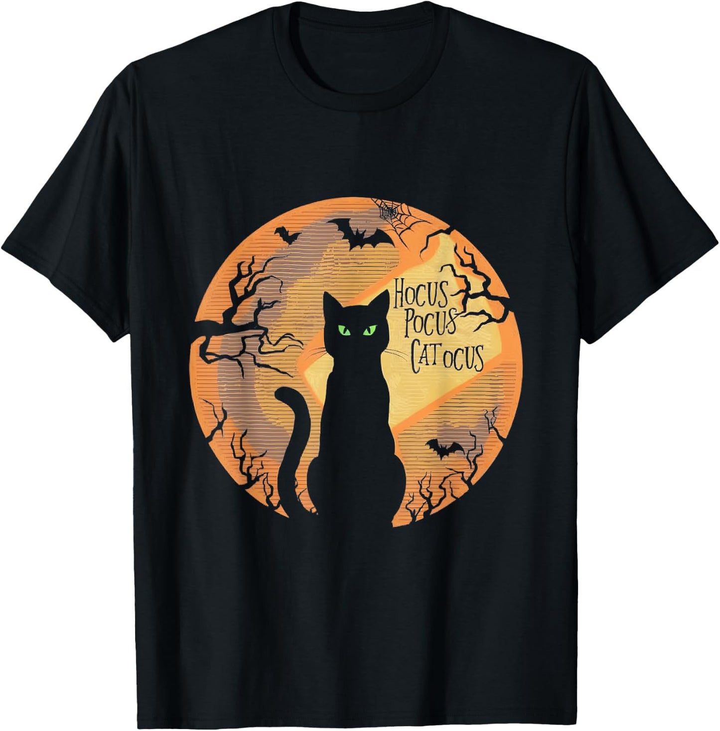 Hocus Pocus Catocus Halloween Black Cat Lover T-Shirt - T-Shirt | Black