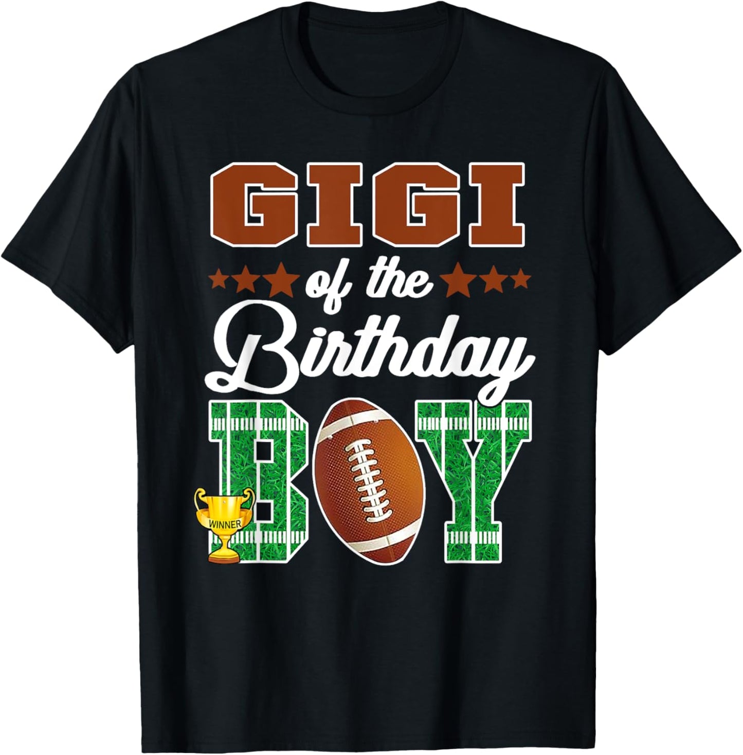 Gigi Of The Birthday Boy Football Party Family Matching T-Shirt - T-Shirt | Black