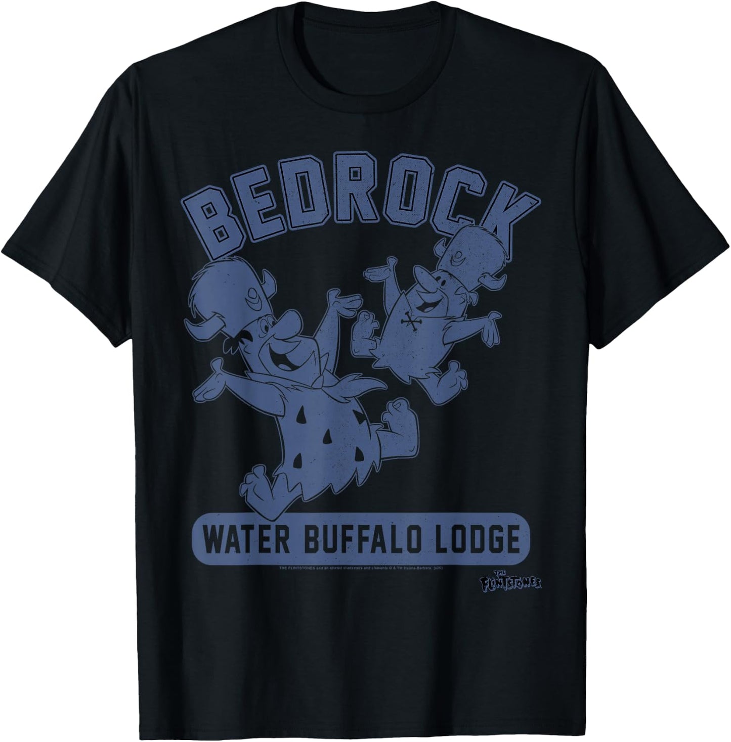 The Flintstones Bedrock Water Buffalo Lodge Collegiate T-Shirt - T-Shirt | Black