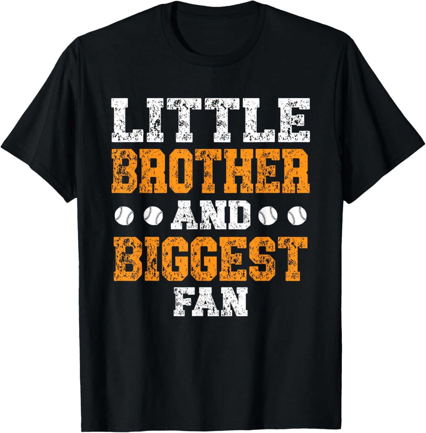 Little brother and biggest fan Softball Baseball Player T-Shirt - T-Shirt | Black