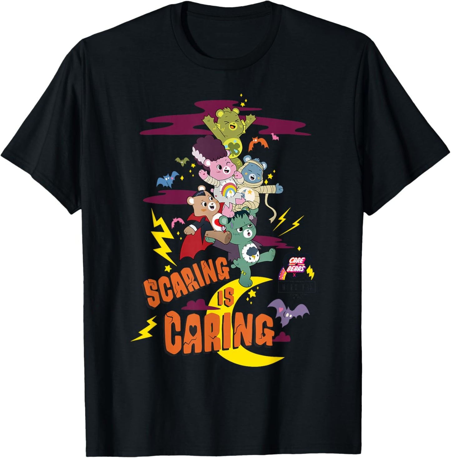 Care Bears x Universal Monsters Scaring is Caring T-Shirt - T-Shirt | Black
