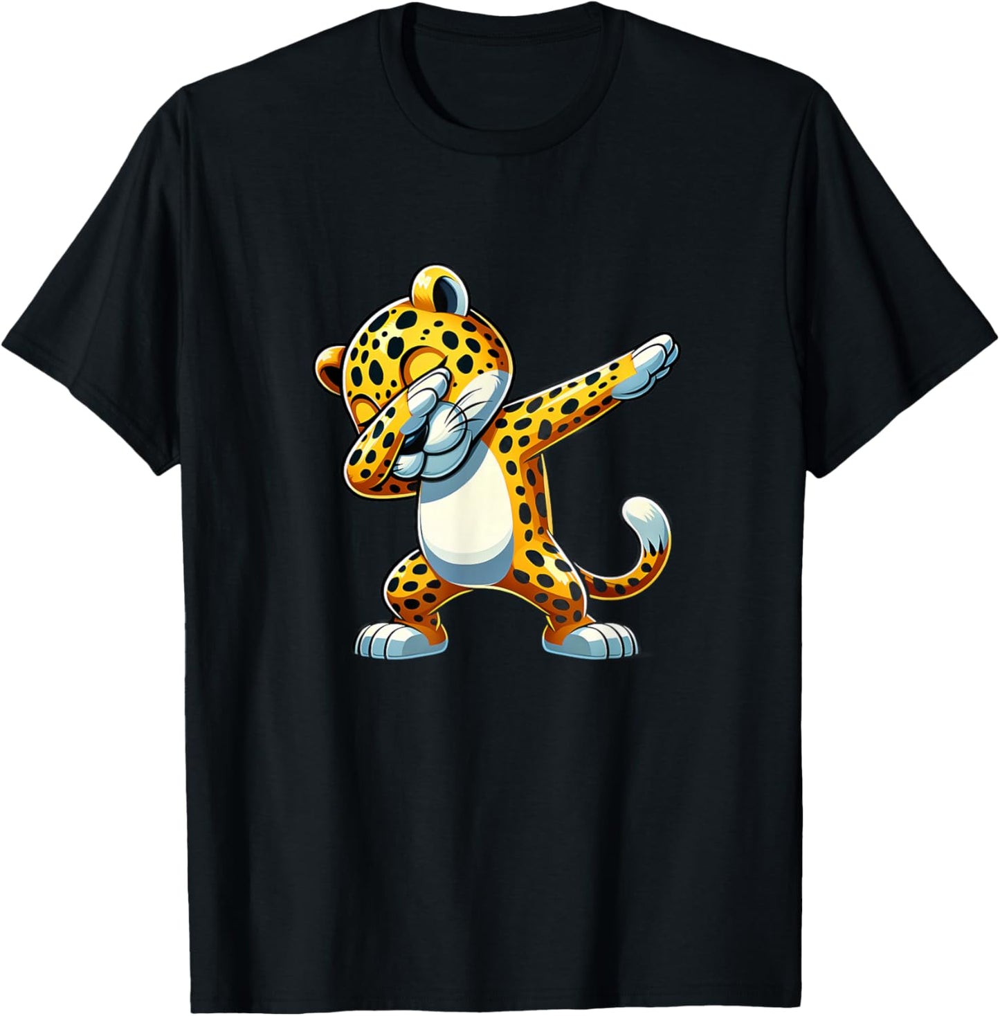 Dabbing Jaguar Cat Animal Lover Safari 0926CT T-Shirt - T-Shirt | Black