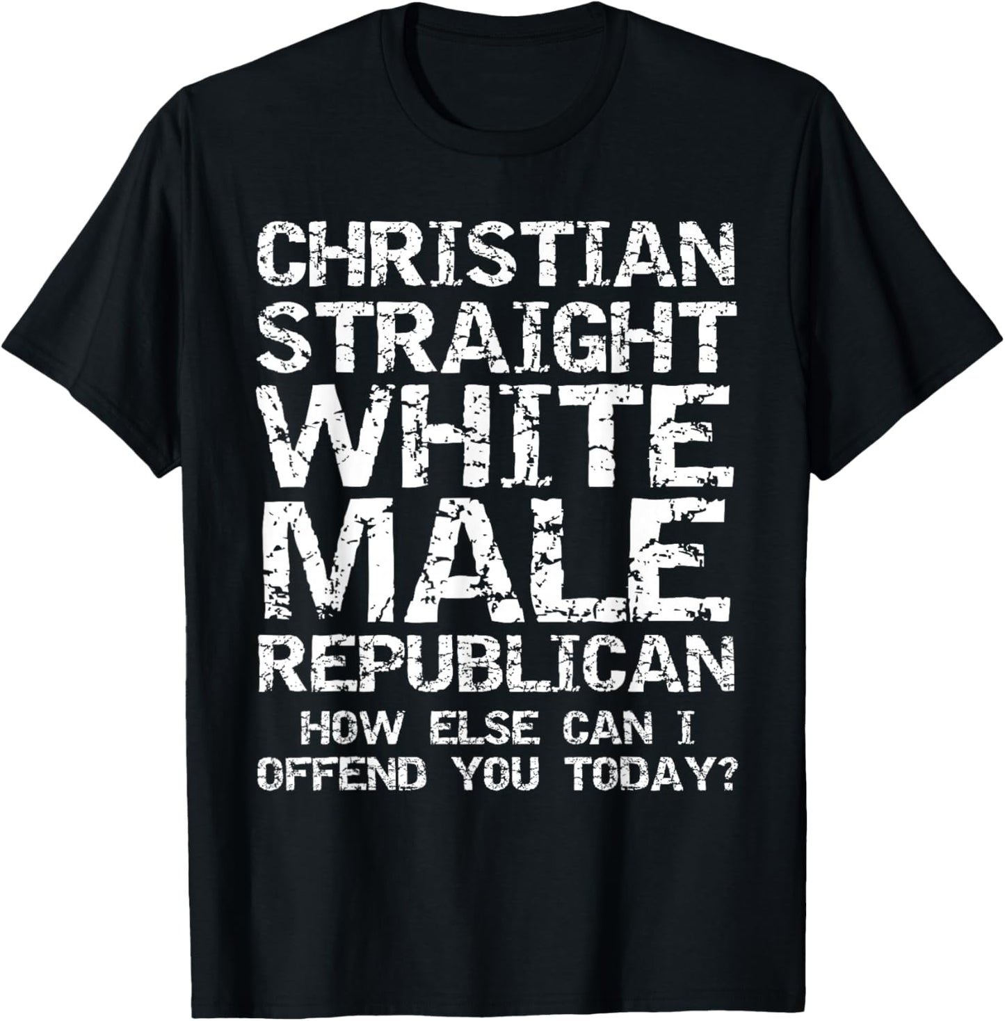 Funny Conservative Christian Straight White Male Republican T-Shirt - T-Shirt | Black