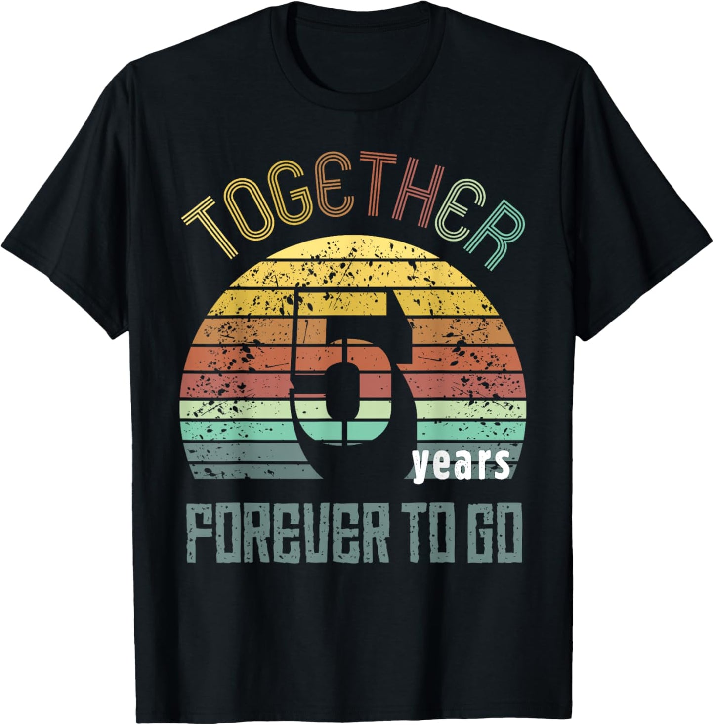 5th Years Wedding Anniversary Gifts For Couple Matching Five T-Shirt - T-Shirt | Black