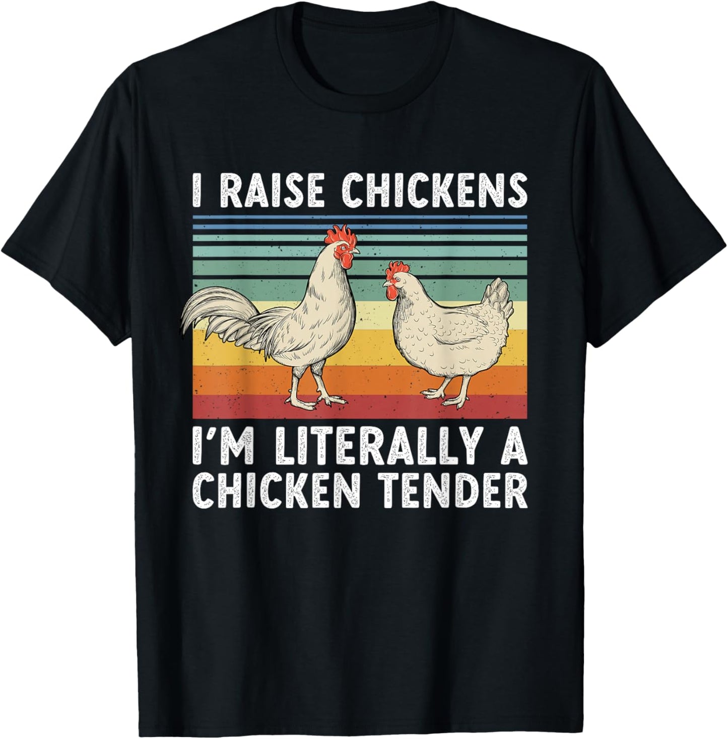 Funny Chicken Tender Poultry Men Women Farmer Hen T-Shirt - T-Shirt | Black
