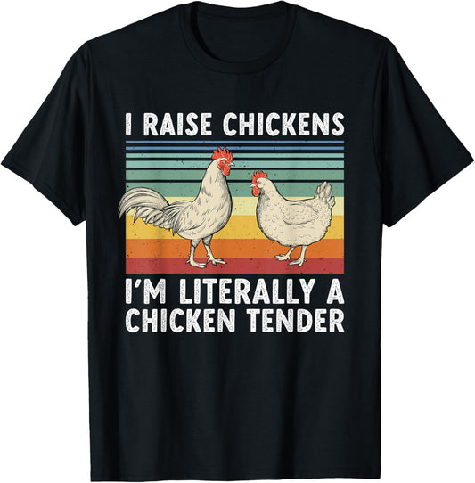 Funny Chicken Tender Poultry Men Women Farmer Hen T-Shirt - T-Shirt | Black