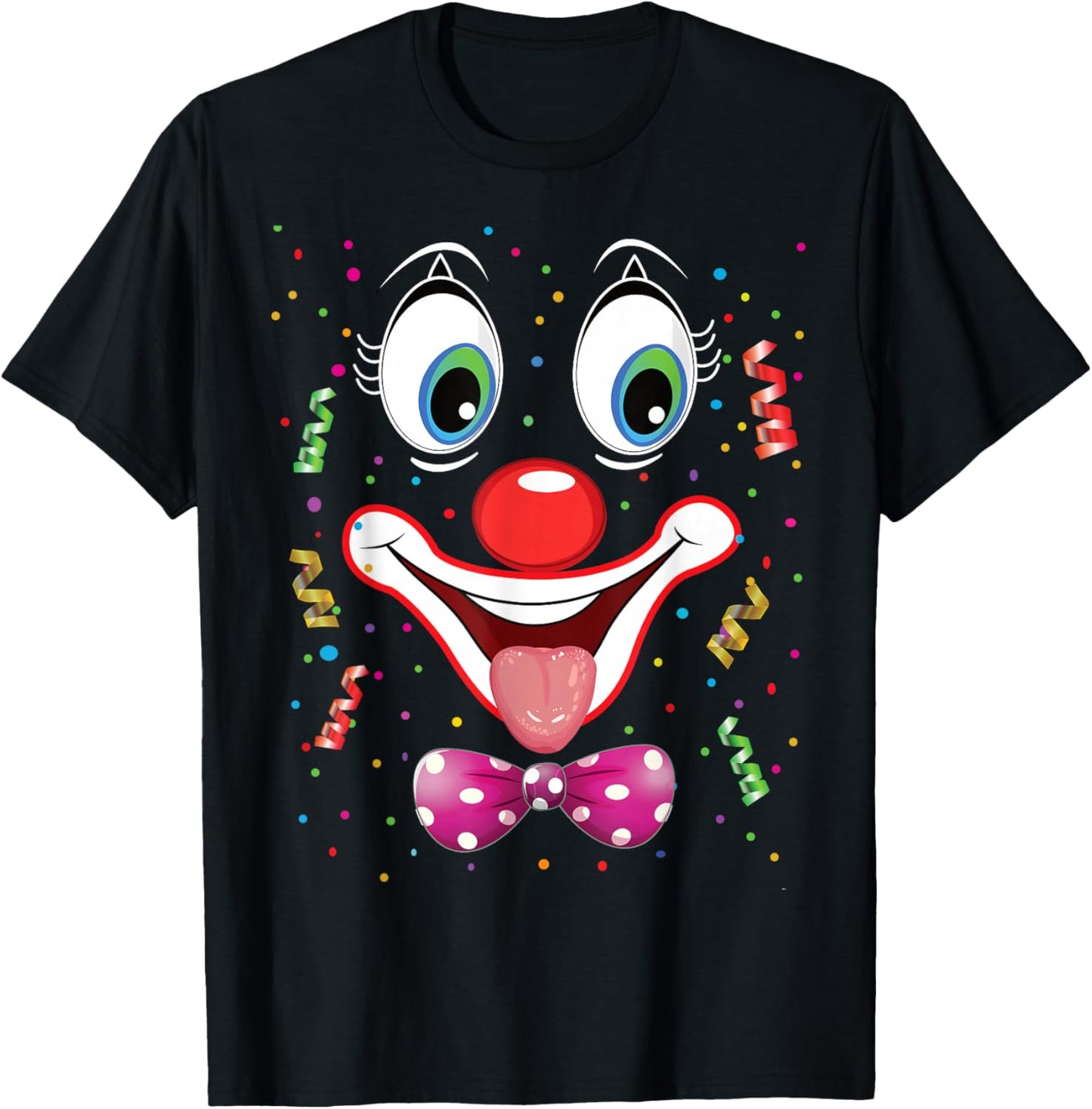 Carnival Clown Face Circus Costume Kids Men Women Carnivals T-Shirt - T-Shirt | Black