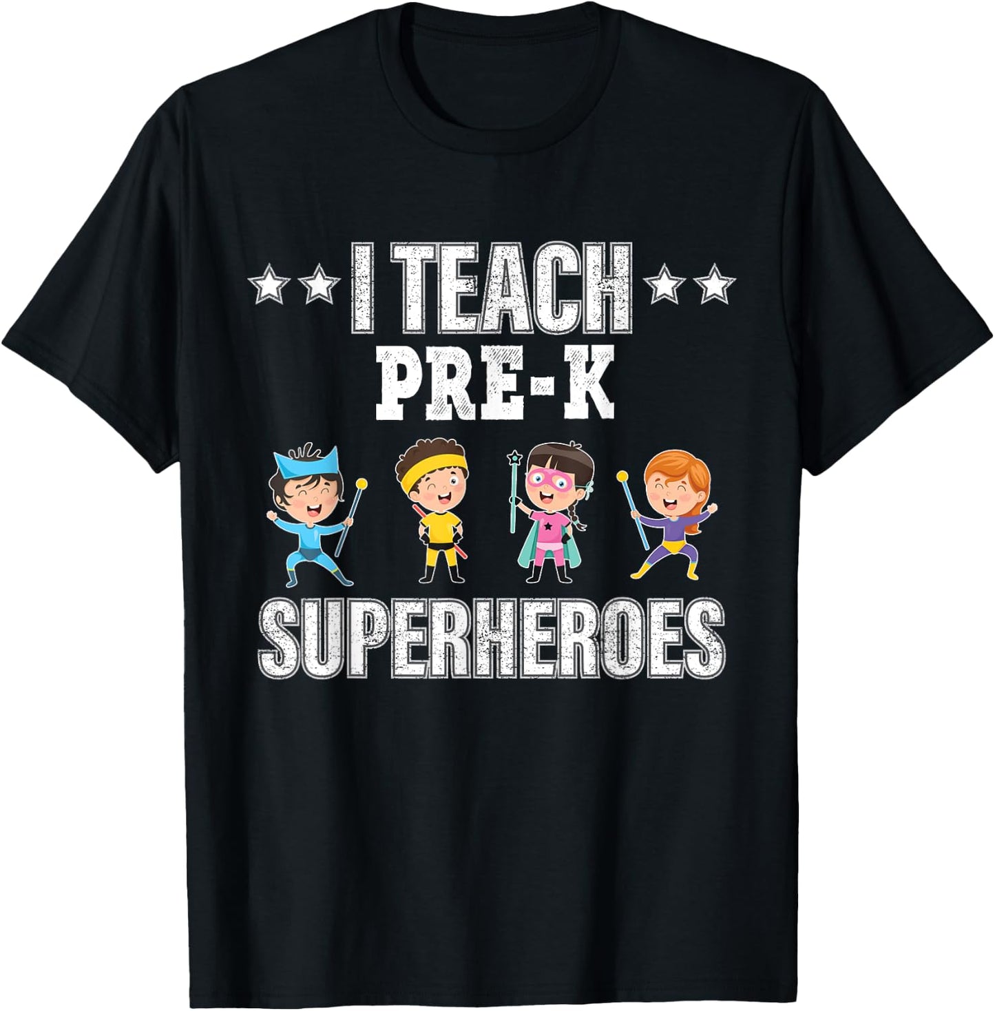 I Teach Pre-k Superheroes Shirt Back To School Teacher Men Women T-Shirt - T-Shirt | Black