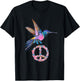 HUMMINGBIRD PEACE BIRD FLOWER POWER Hippie gift women T-Shirt - T-Shirt | Black