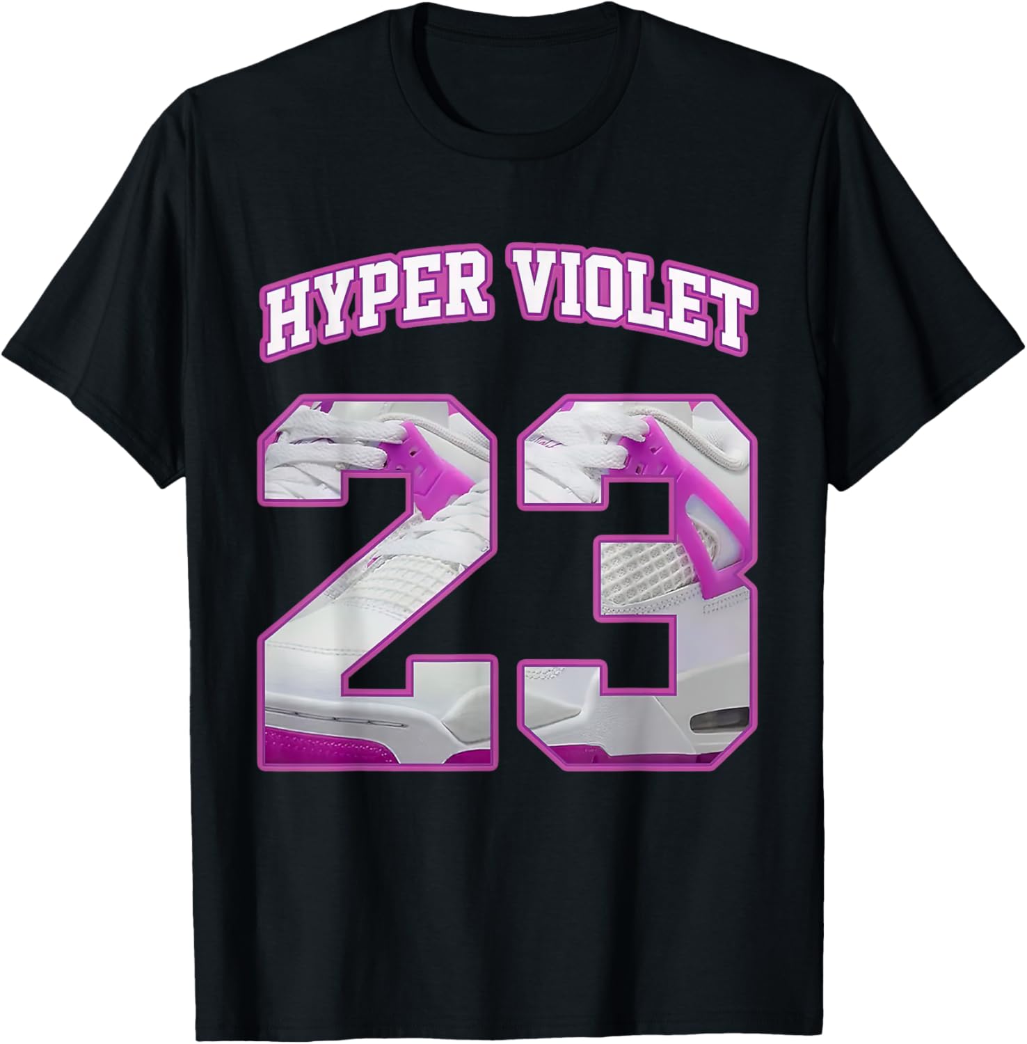 Number 23 Hyper Violet 4s Loser Lover Matching Retro T-Shirt - T-Shirt | Black