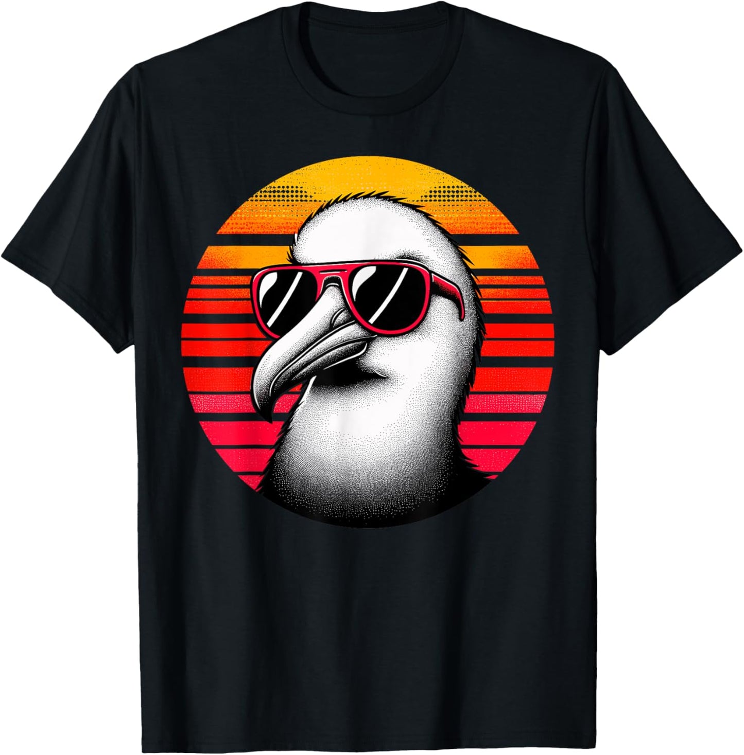Albatross Bird Sunglasses Sunset Retro Style Vintage 70s T-Shirt - T-Shirt | Black