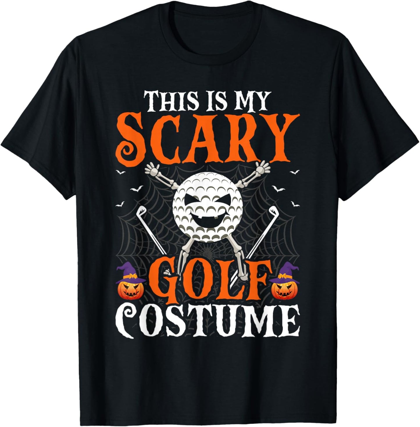 This Is My Scary Golf Costume Halloween Skeleton Lover T-Shirt - T-Shirt | Black