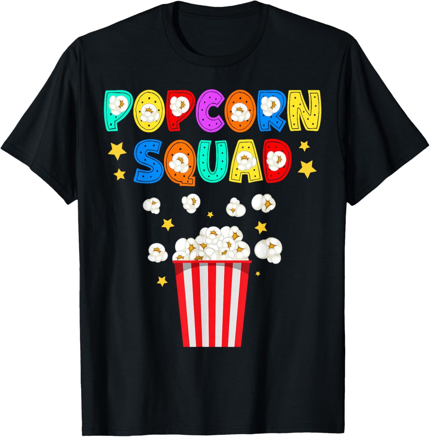 Popcorn Squad Movie Theater Lover Theatre Nerd T-Shirt - T-Shirt | Black