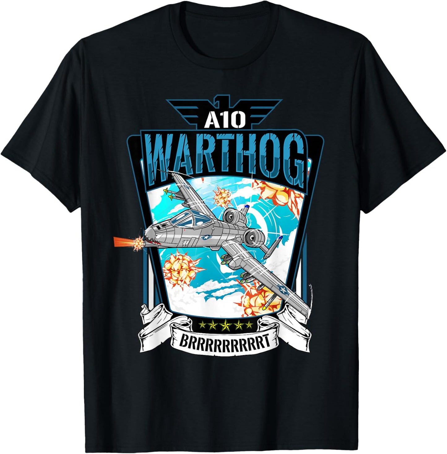 American Military Fighter Bomber A10 Warthog T-Shirt - T-Shirt | Black