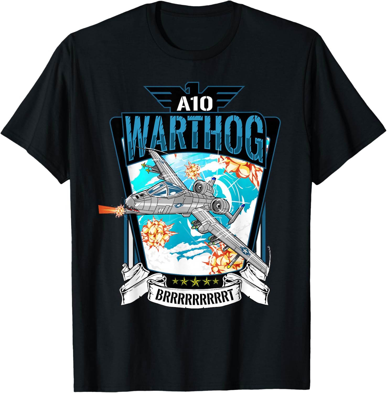 American Military Fighter Bomber A10 Warthog T-Shirt - T-Shirt | Black