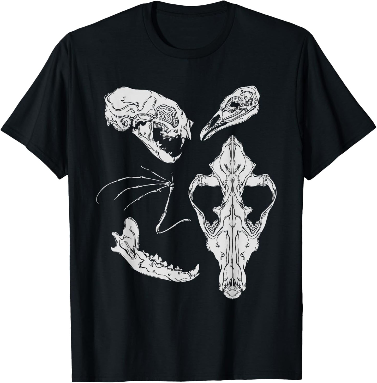 Gothic Horror | Witch Wicca | Vulture Culture | Animal Bone T-Shirt - T-Shirt | Black