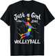 Just A Girl Who Loves Volleyball Funny T-Shirt - T-Shirt | Black