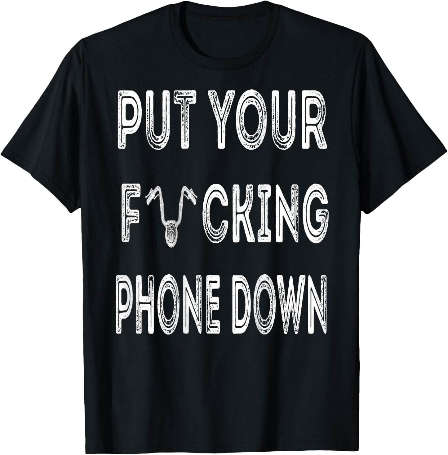 Put Your Phone Down motorcycle graphic T-Shirt - T-Shirt | Black