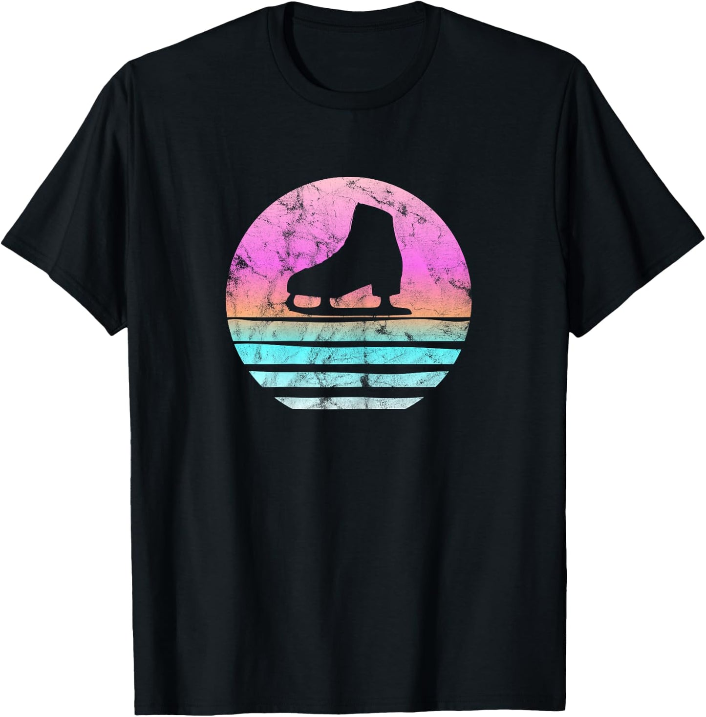 Cool Vintage Retro Figure Skating Shirt For Girls and Women T-Shirt - T-Shirt | Black