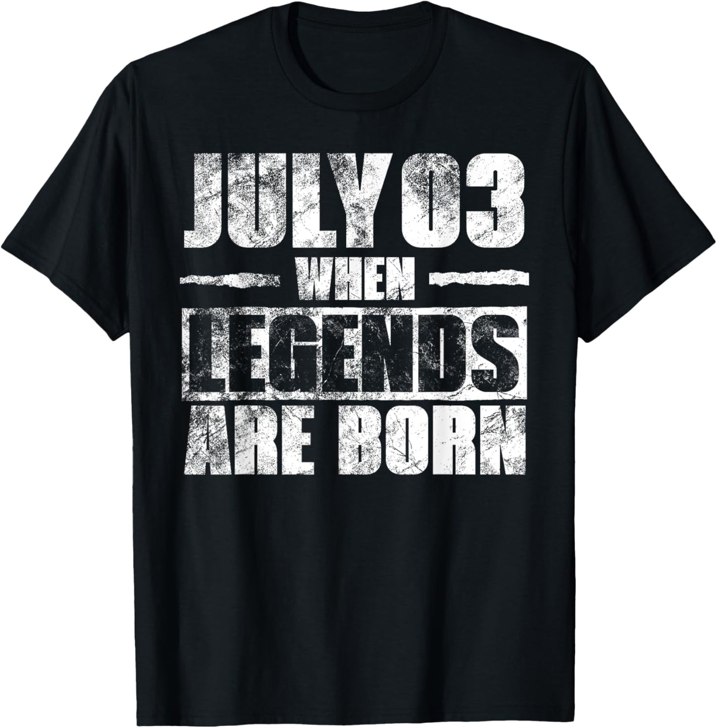 July 3rd When Legends Are Born July Birthday T-Shirt - T-Shirt | Black