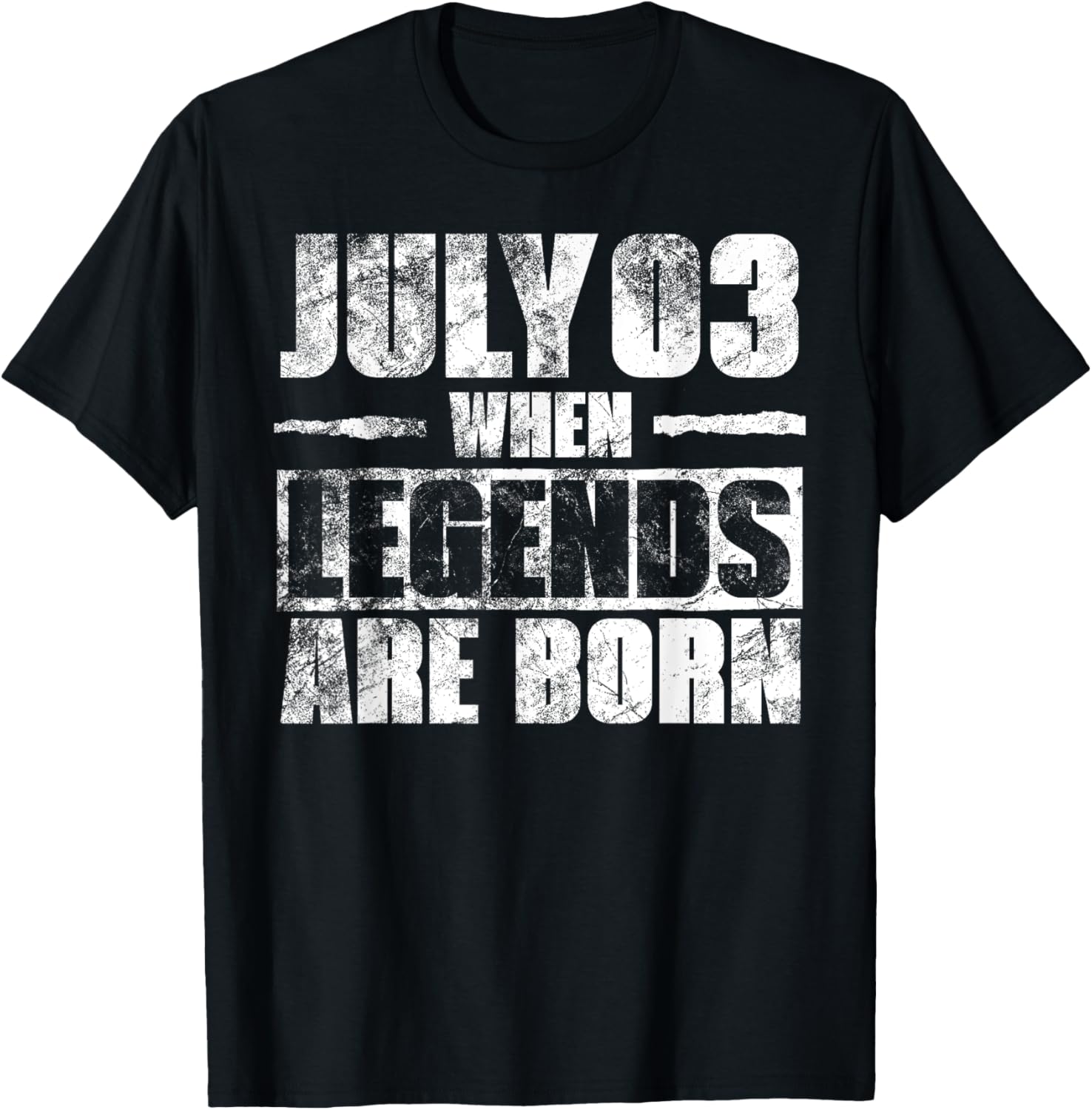 July 3rd When Legends Are Born July Birthday T-Shirt - T-Shirt | Black