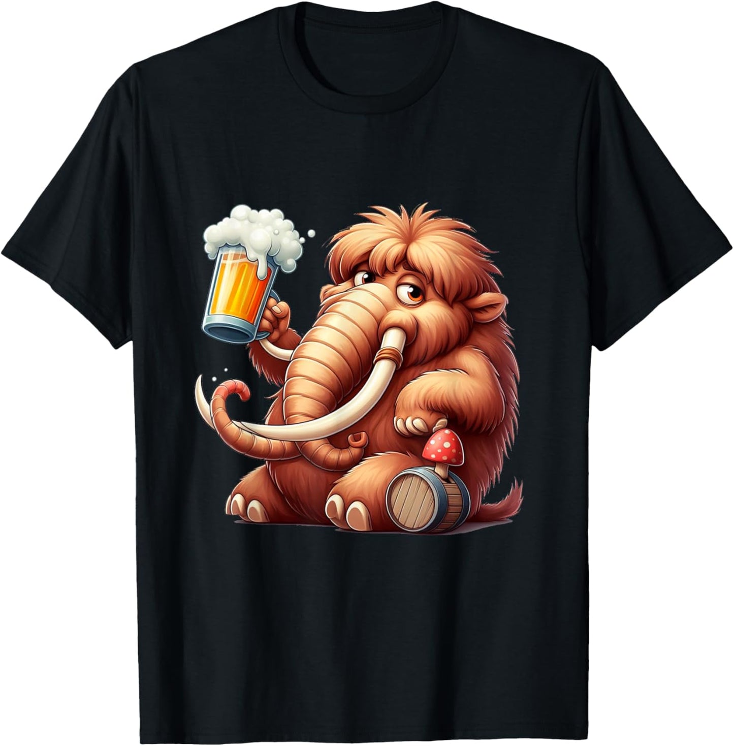 Vintage Mammoth Ice Age Stone Age Elephant Mammoth Beer T-Shirt - T-Shirt | Black
