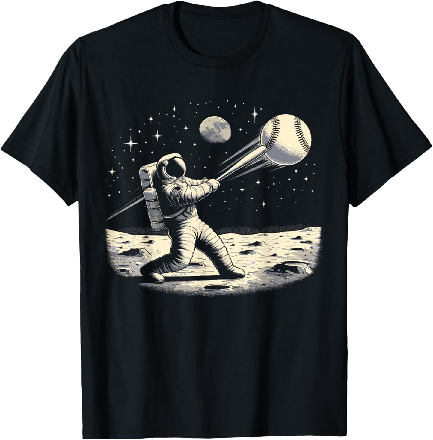 Astronaut Baseball Funny Space Baseball T-Shirt - T-Shirt | Black
