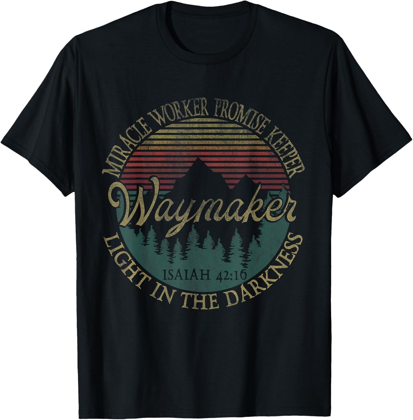 waymaker miracle worker promise keeper faith Bible Christian T-Shirt - T-Shirt | Black