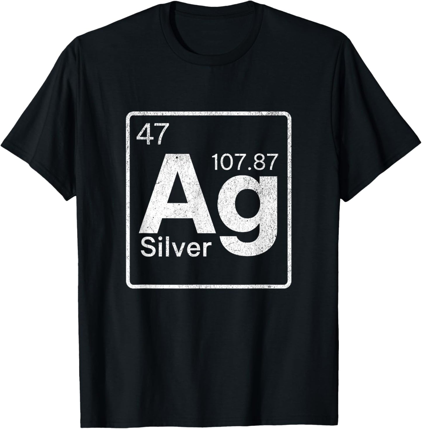 Silver Chemical Ag Symbol Periodic Table of Elements Present T-Shirt - T-Shirt | Black