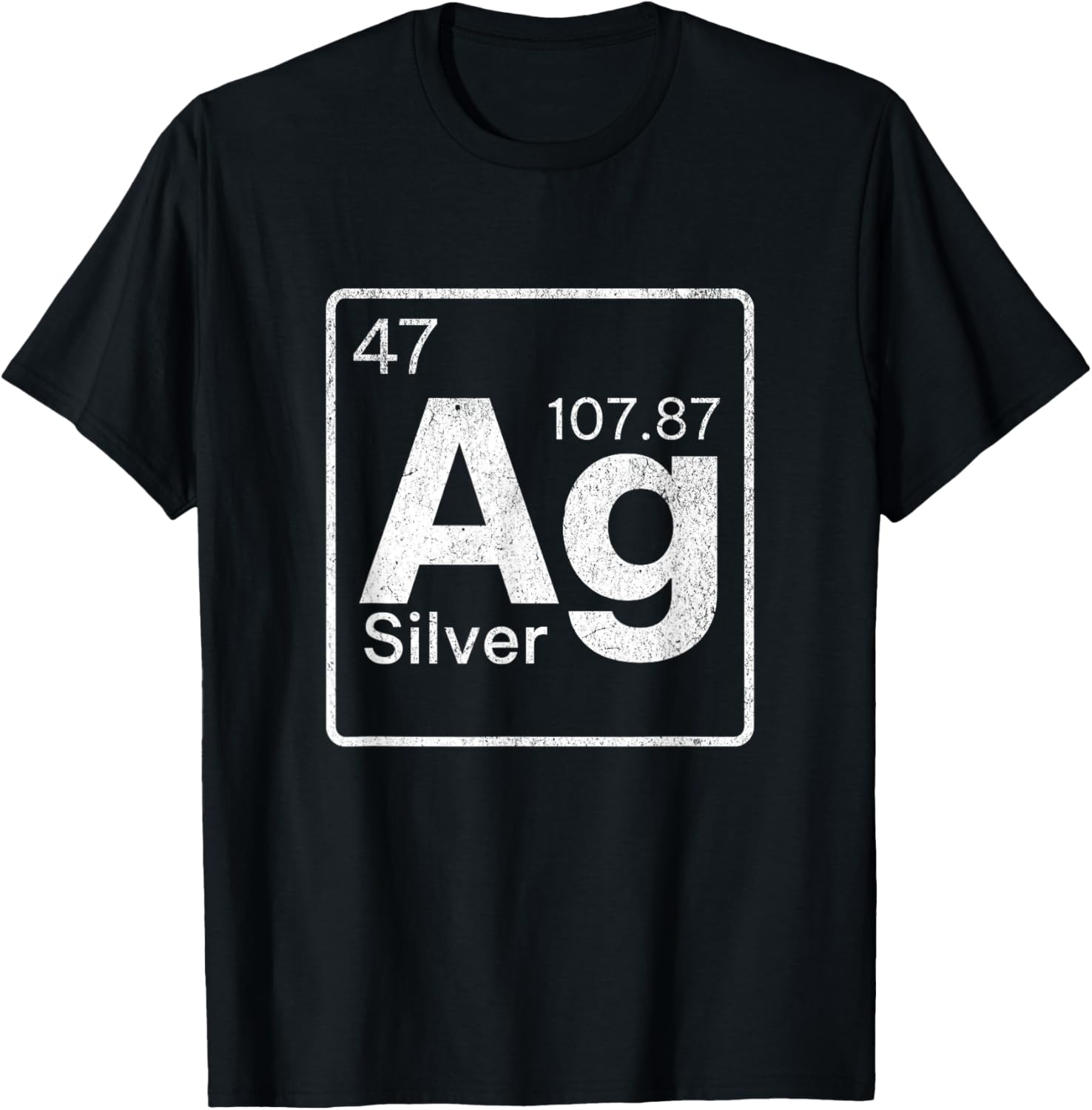 Silver Chemical Ag Symbol Periodic Table of Elements Present T-Shirt - T-Shirt | Black