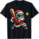 Christmas Santa Claus Play A Softball Funny Boys Kids Xmas T-Shirt - T-Shirt | Black