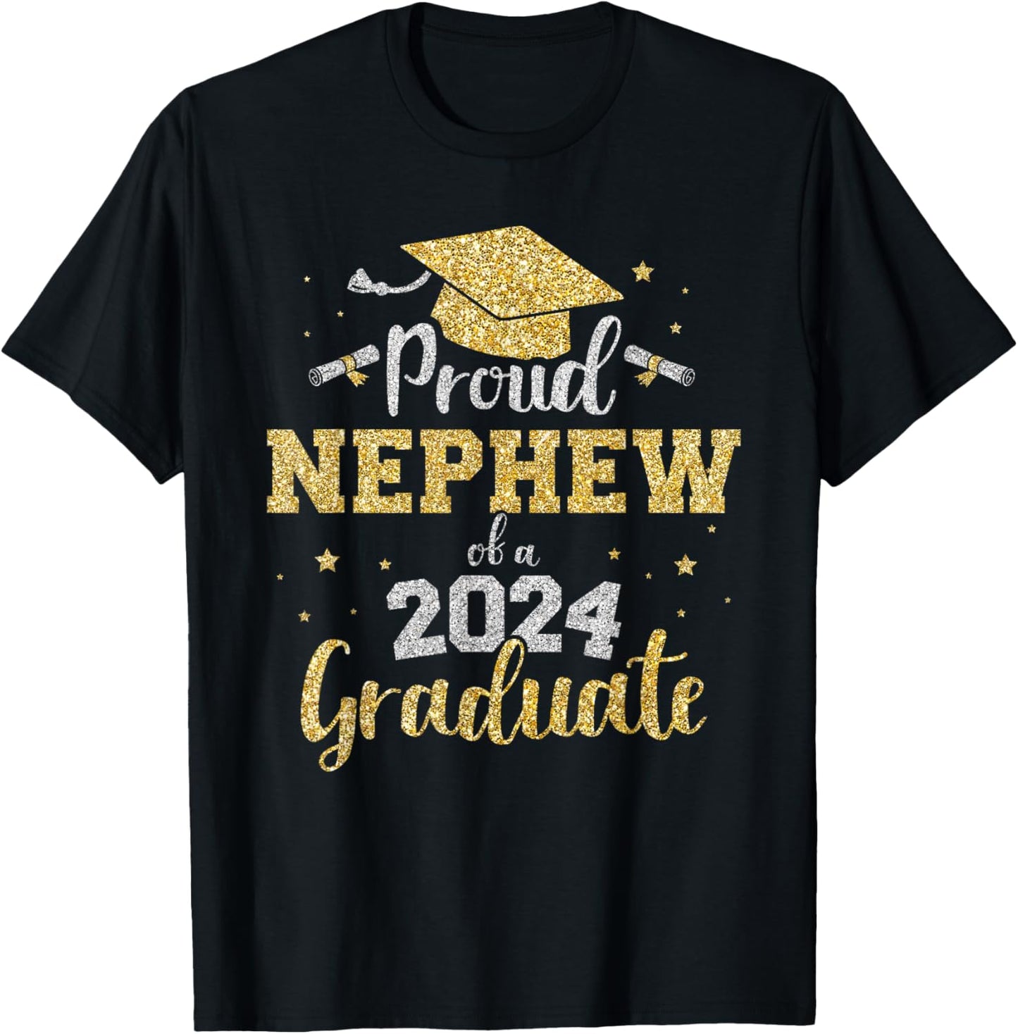 Proud nephew of a class of 2024 graduate senior graduation T-Shirt - T-Shirt | Black