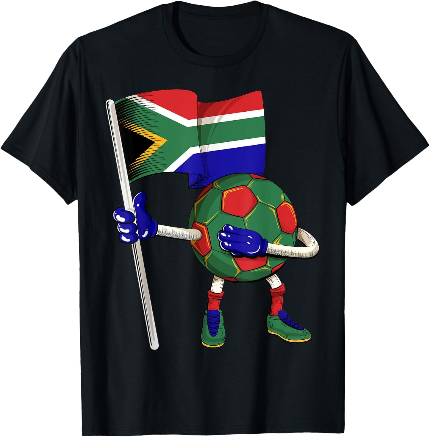 South Africa Soccer Jersey Africa Flag Football Dab Funny T-Shirt - T-Shirt | Black
